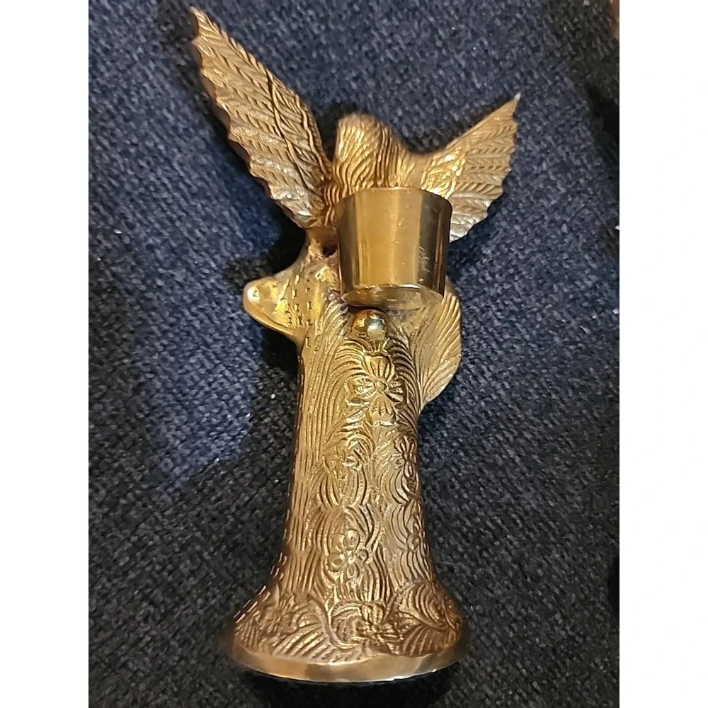 Vintage Brass/Copper Angel‎ Candleholder. Heavy. Detailed.